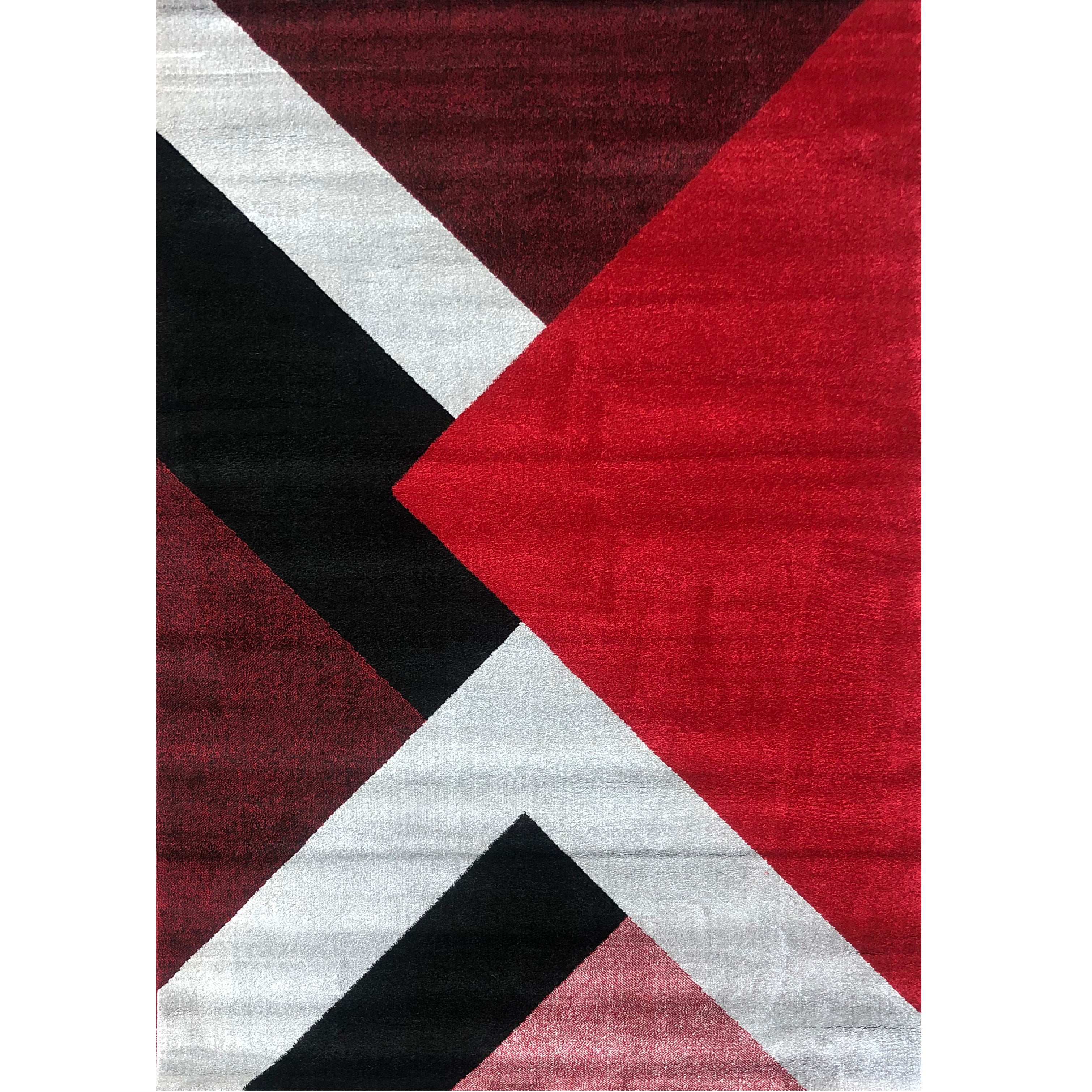 Jasmine FE158 Red Black Modern Rug