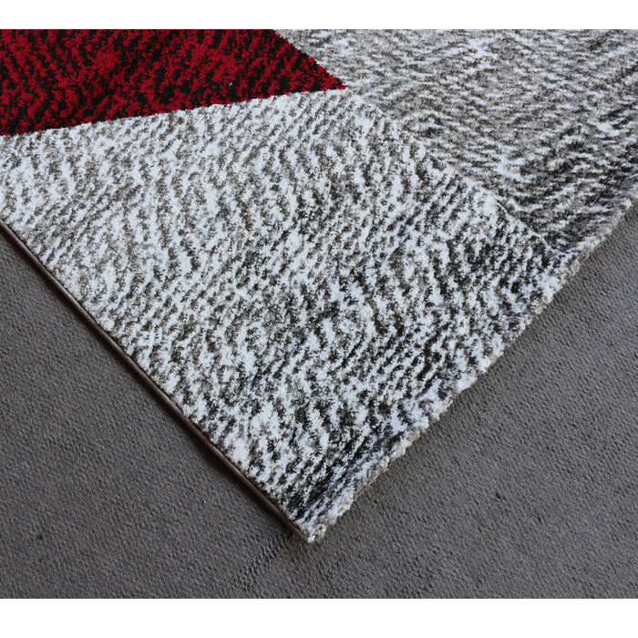 Jasmine Fe158 Grey Red Modern Rug