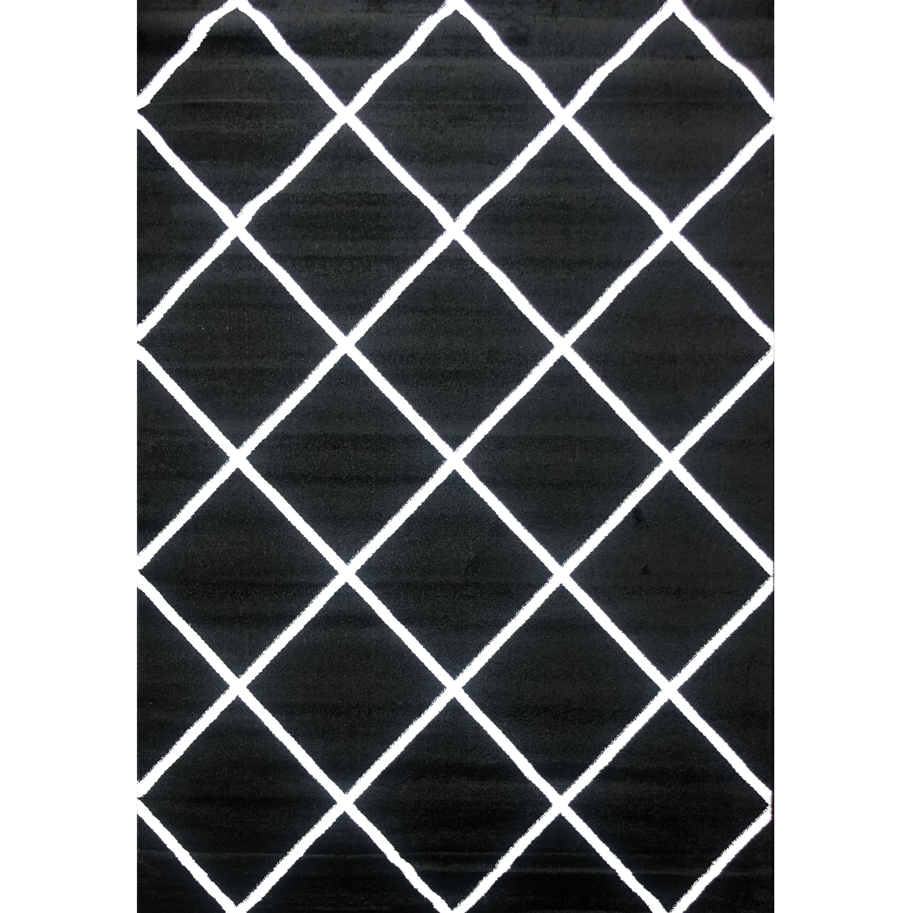 Jasmine FE420 Black Cream Modern Rug