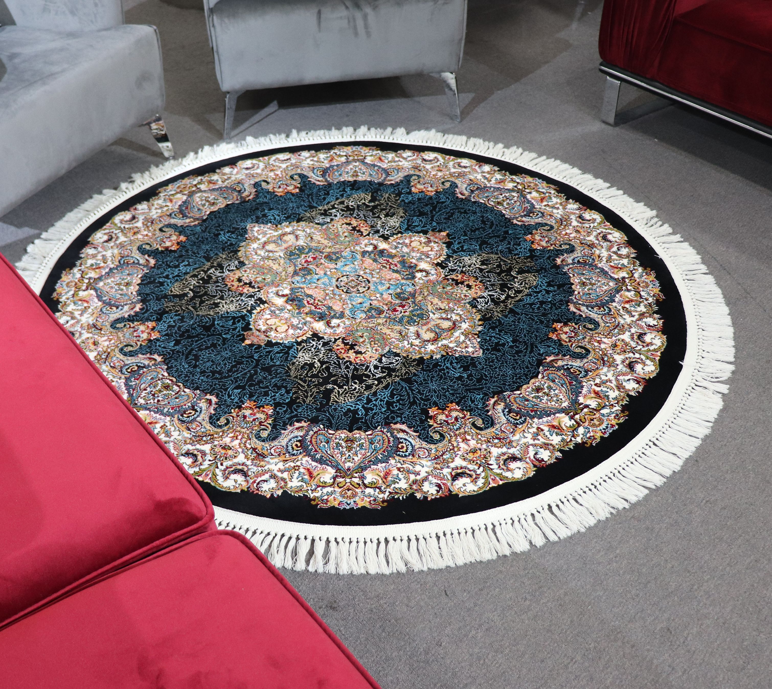 Zomorod 25050 Black Round Traditional Rug