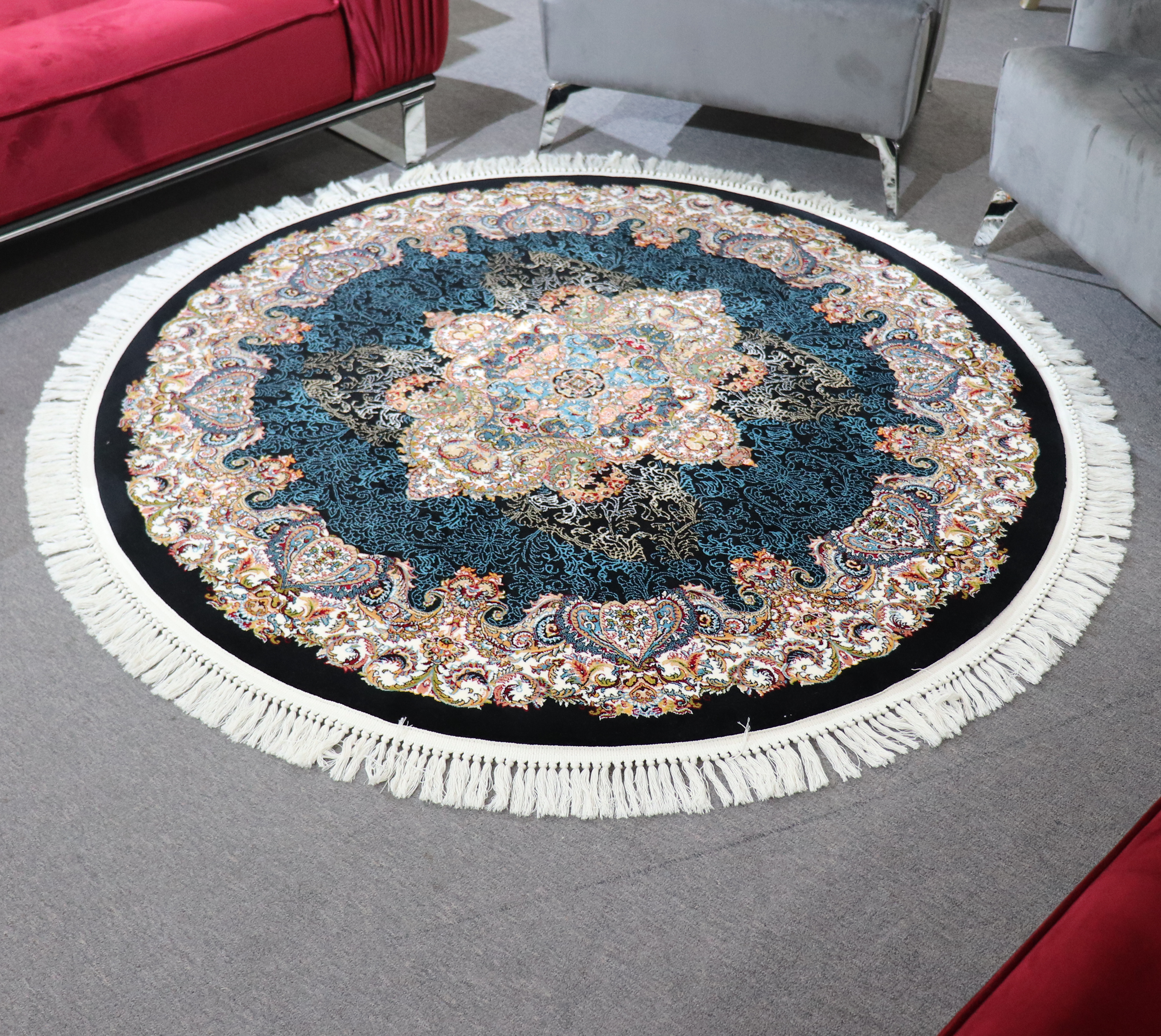 Zomorod 25050 Black Round Traditional Rug