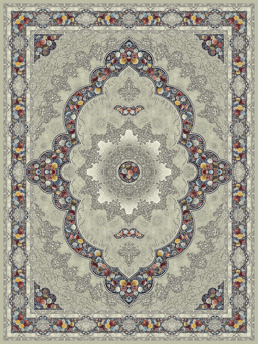 Persian Silver Rugs Aravan 3175 Silver Persian Traditional Area Rug – Amazing Rugs