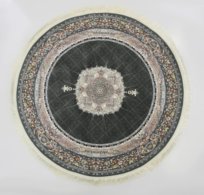 Timche 3184 Smoke Traditional Round Rug