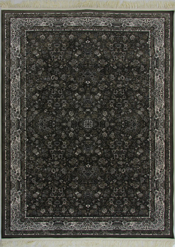 Zartosht 5657 Smoke/ Black White Persian Traditional Rug