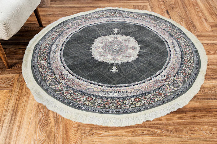 Timche 3184 Smoke Traditional Round Rug