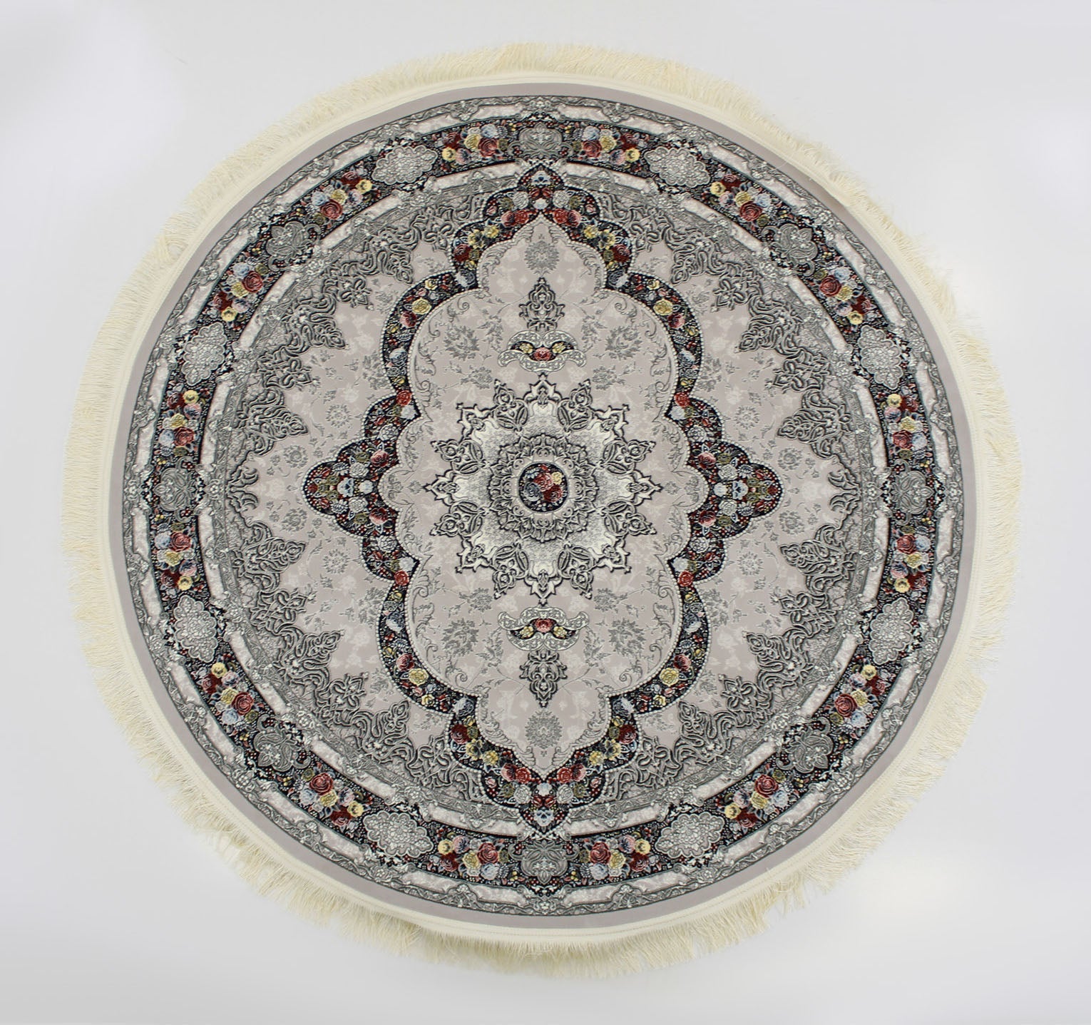 Aravan 3175 Silver Traditional Round Rug