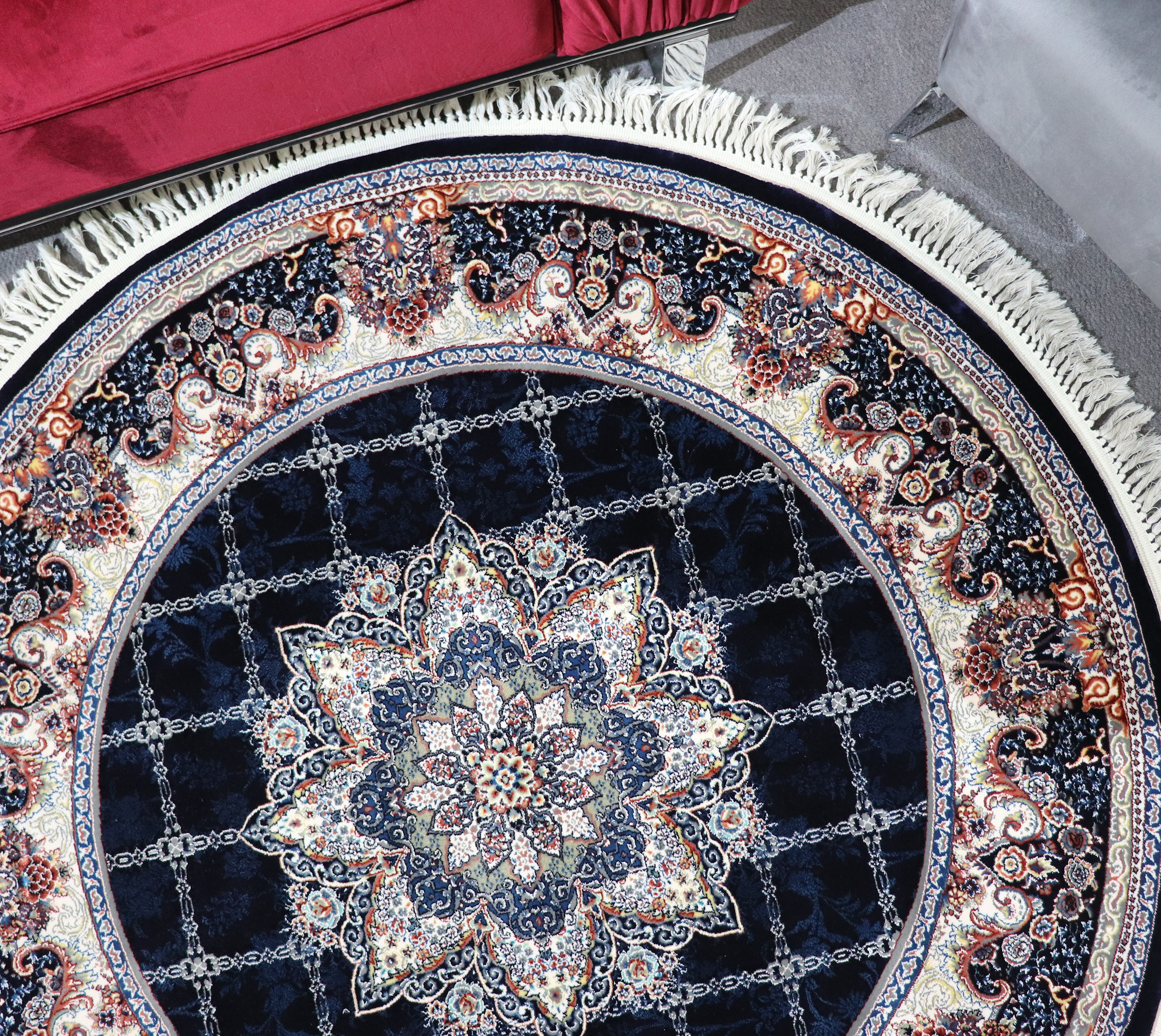 Zomorod 25039 Navy Round Traditional Rug