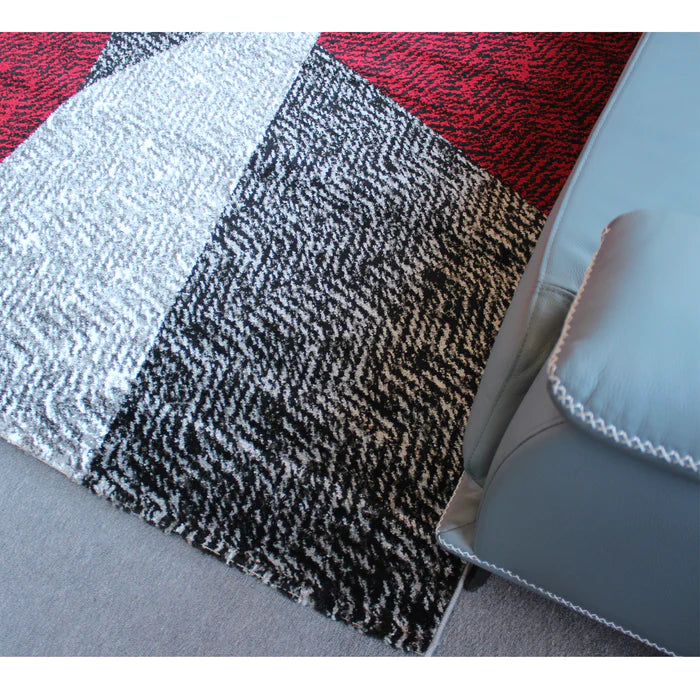 Jasmine Fe158 Grey Red Modern Rug