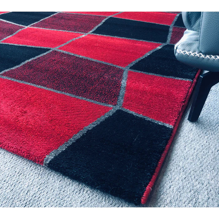 Feary G9128 Red Black Modern Rug