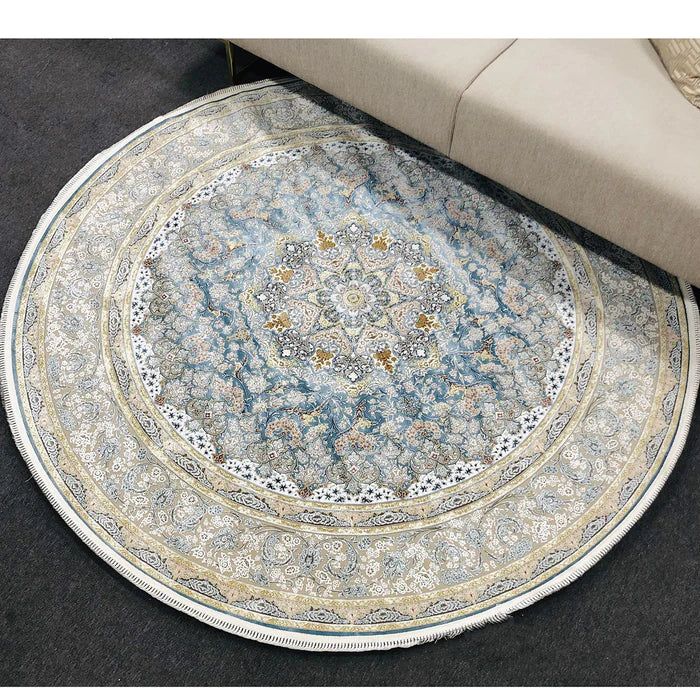 Zartosht 5252 Blue Round Persian Traditional Rug