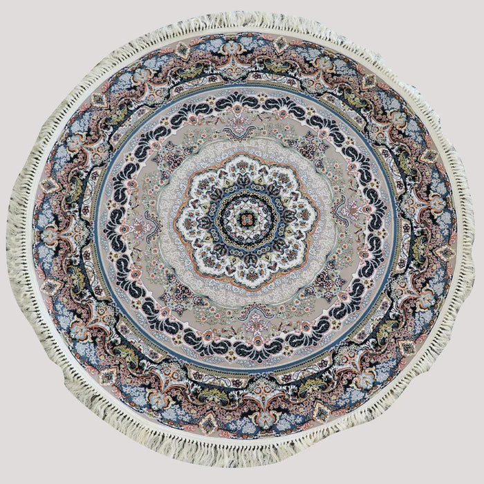 Zartosht 4730 Grey Round Persian Traditional Rug