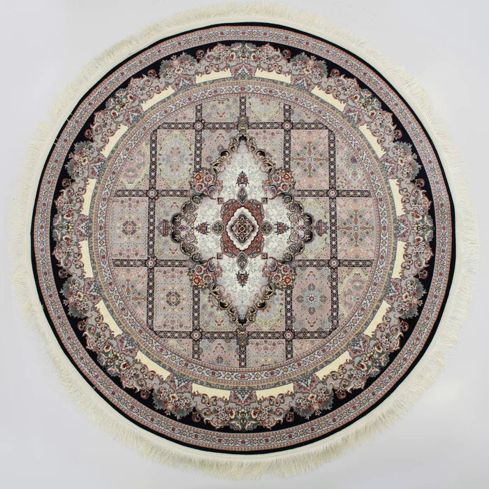 Elsa 3180 Dark Blue Traditional Round Rug