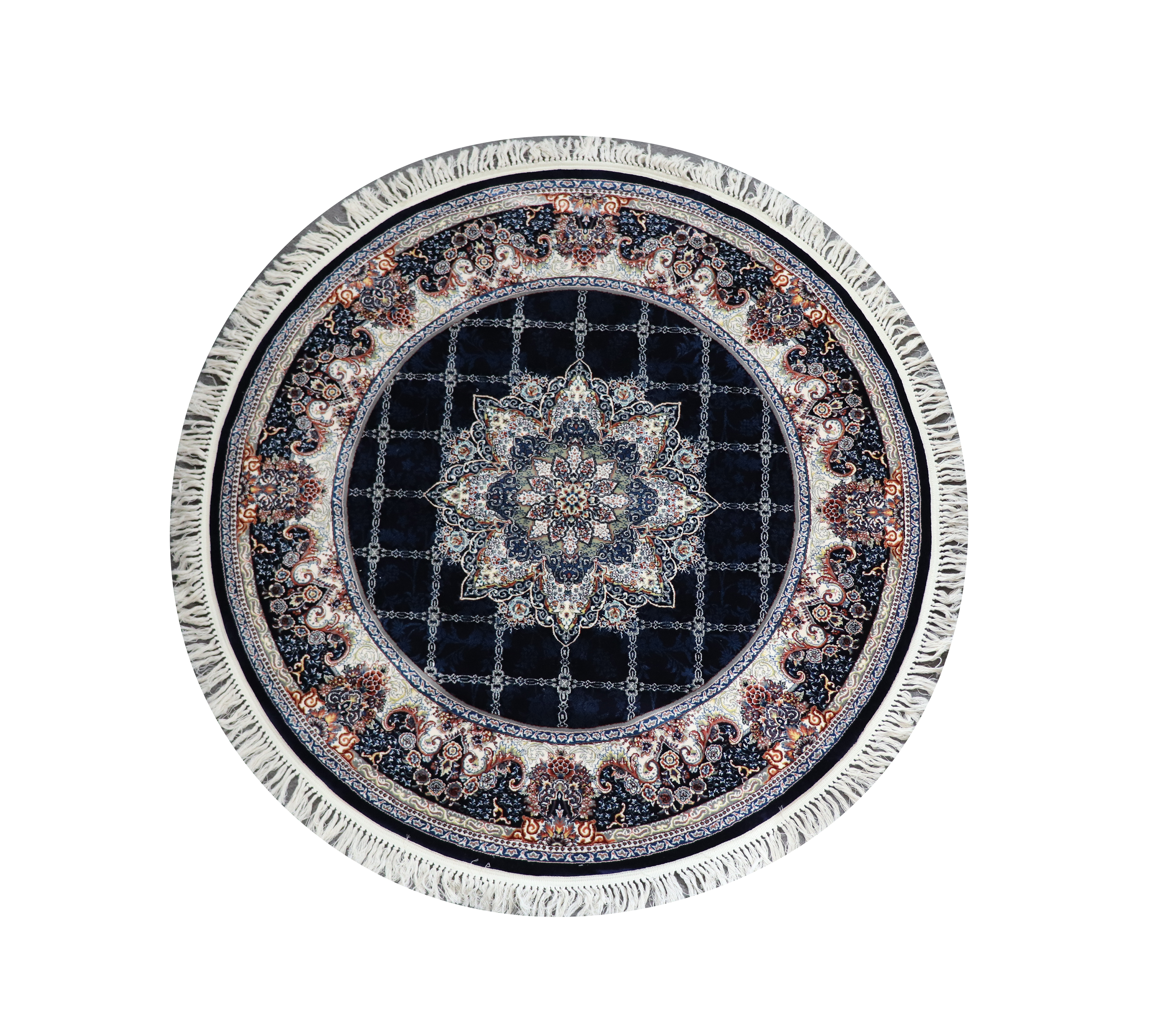 Zomorod 25039 Navy Round Traditional Rug