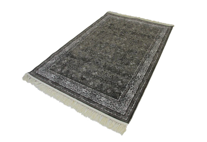 Zartosht 5657 Smoke/ Black White Persian Traditional Rug