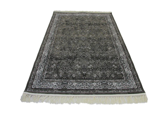 Zartosht 5657 Smoke/ Black White Persian Traditional Rug