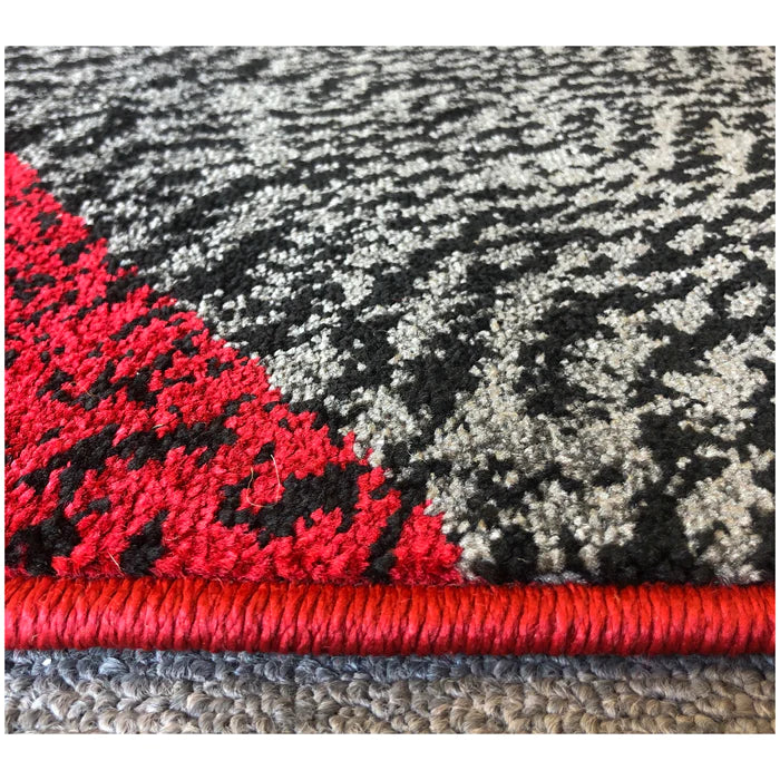 Jasmine FE158 Red Black Modern Rug