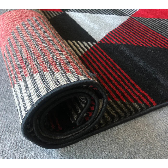 Feary FE424Fe424 Black Red Modern Rug