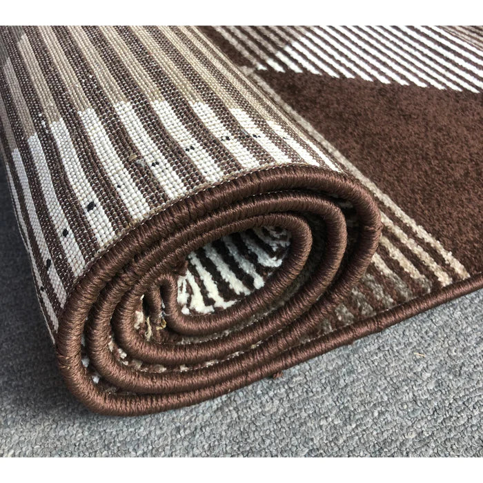 Feary Fe424 Brown Dark Beige Modern Rug