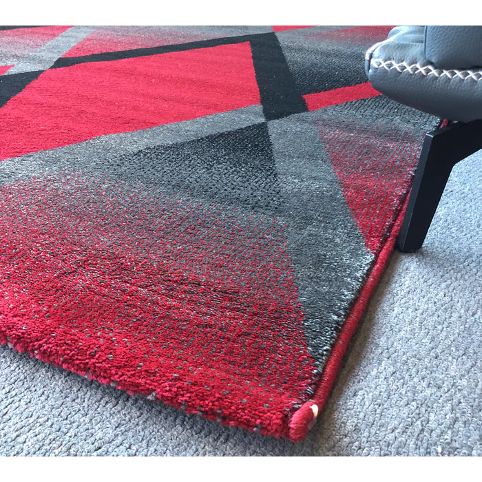 Feary G9144 Red Dark Grey Modern Rug