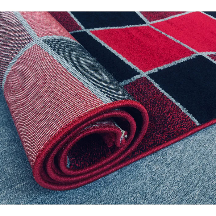 Feary G9128 Red Black Modern Rug