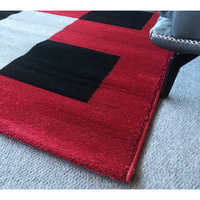 Feary Fe423 Red Black Modern Rug