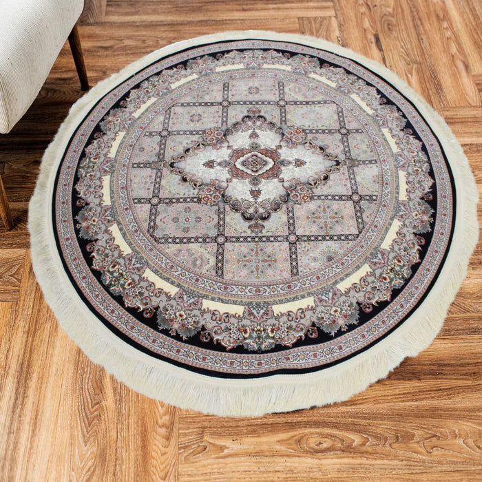 Elsa 3180 Dark Blue Traditional Round Rug