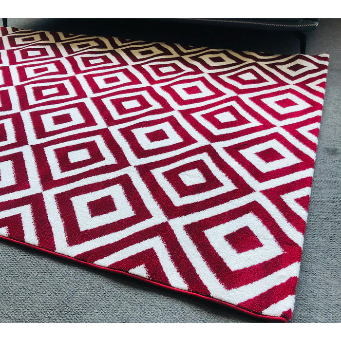 Jasmine FE422 Red Cream Modern Rug