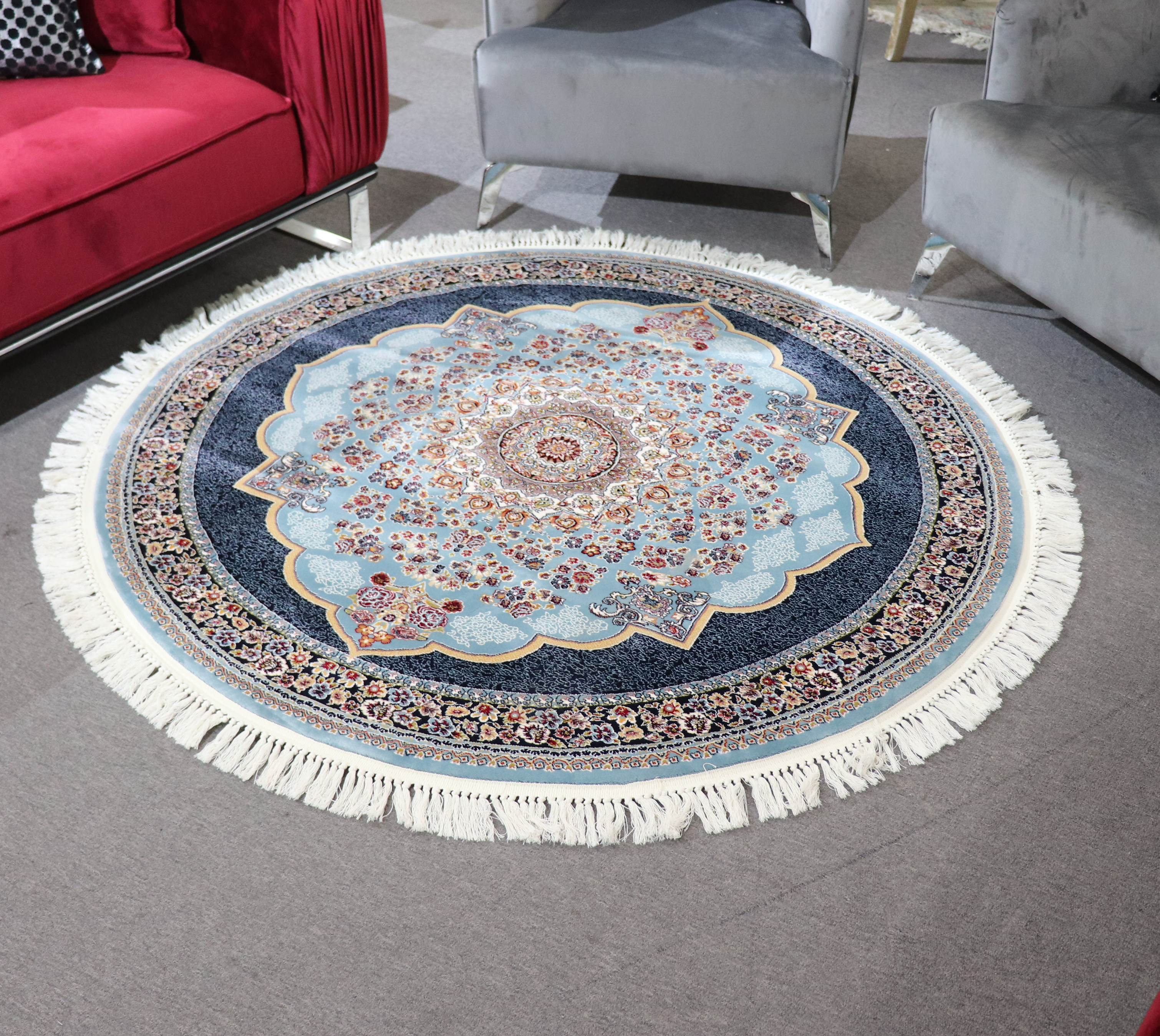 Zomorod 25036 Blue Round Traditional Rug