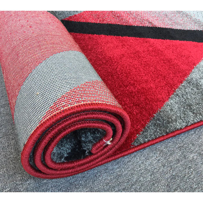 Feary G9144 Red Dark Grey Modern Rug