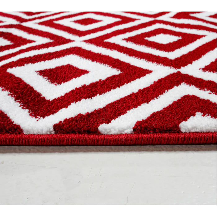 Jasmine FE422 Red Cream Modern Rug