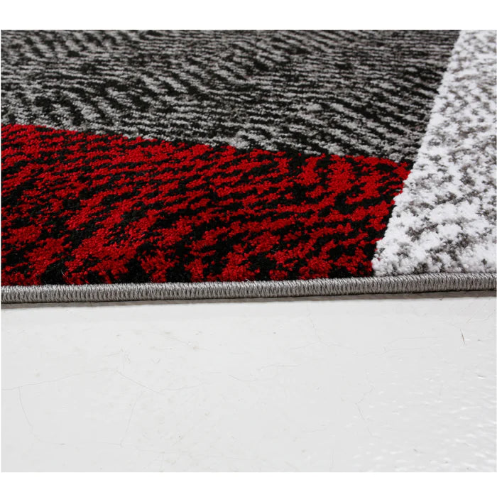 Jasmine Fe158 Grey Red Modern Rug