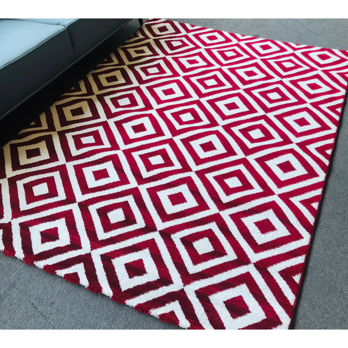 Jasmine FE422 Red Cream Modern Rug