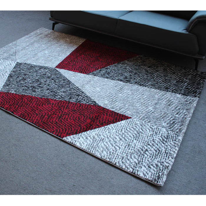 Jasmine Fe158 Grey Red Modern Rug