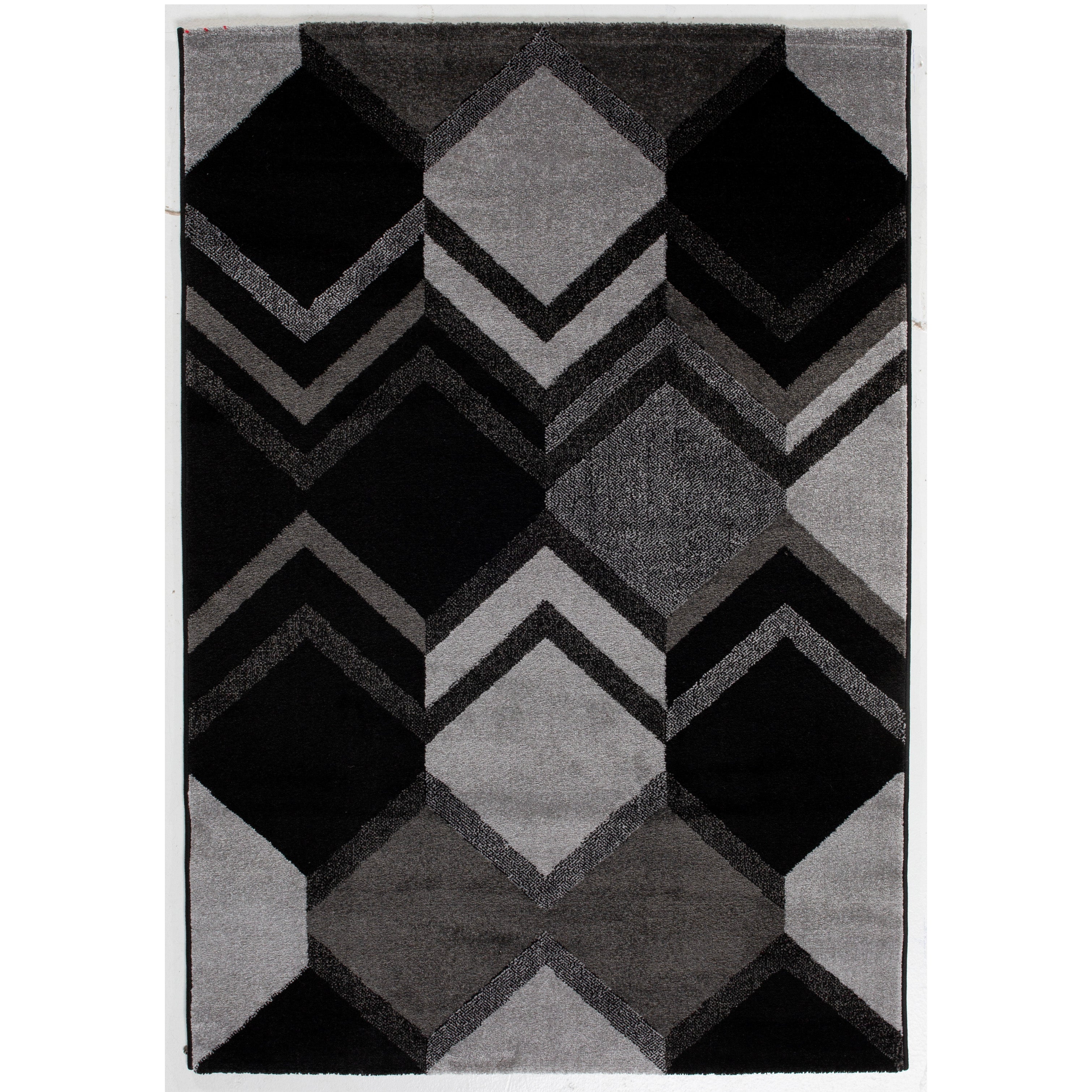 Jasmine Fe391 Black Dark Grey Modern Rug