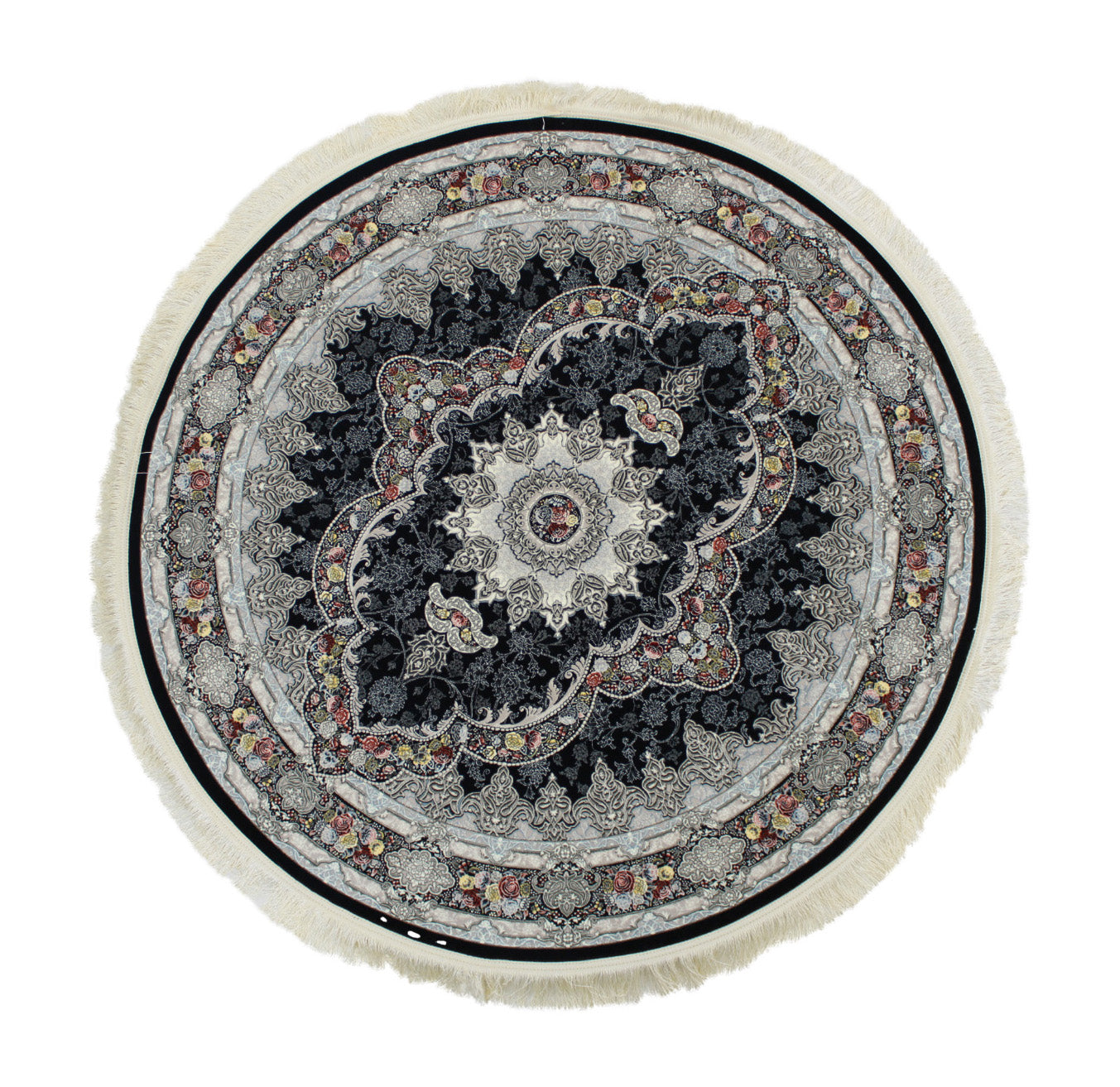 Aravan 3175 Dark Blue Traditional Round Rug