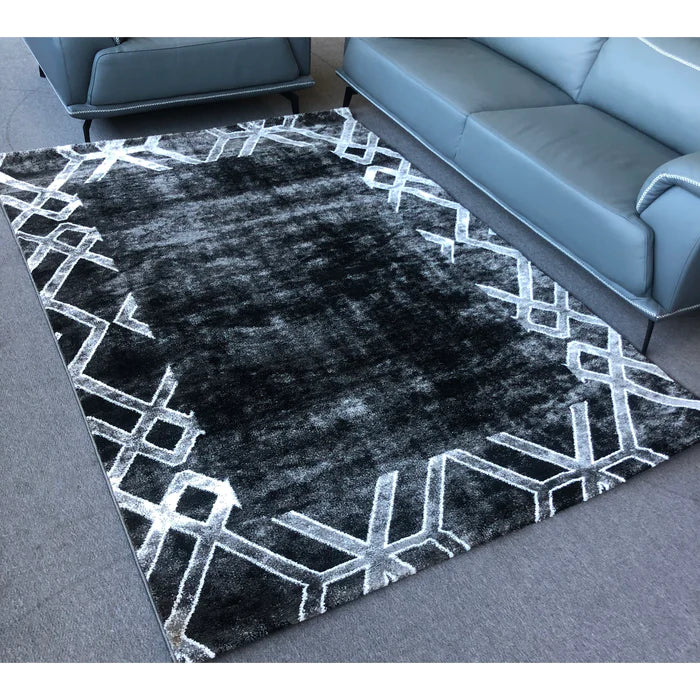 Feary G6237 Black Dark Grey Modern Rug