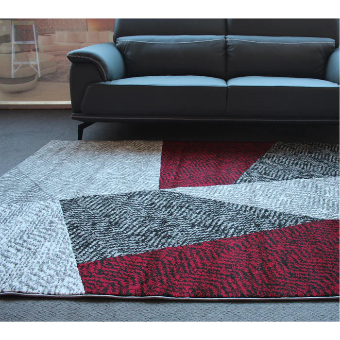 Jasmine Fe158 Grey Red Modern Rug