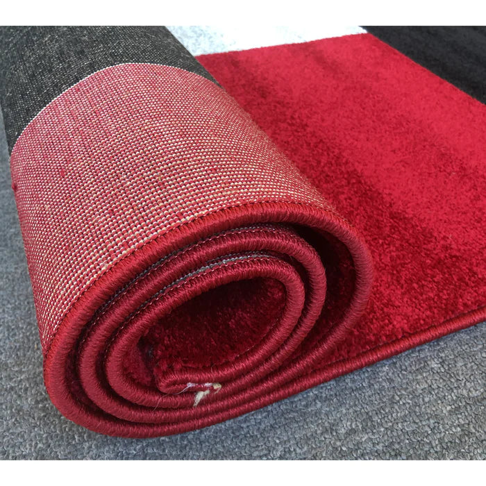 Feary Fe423 Red Black Modern Rug