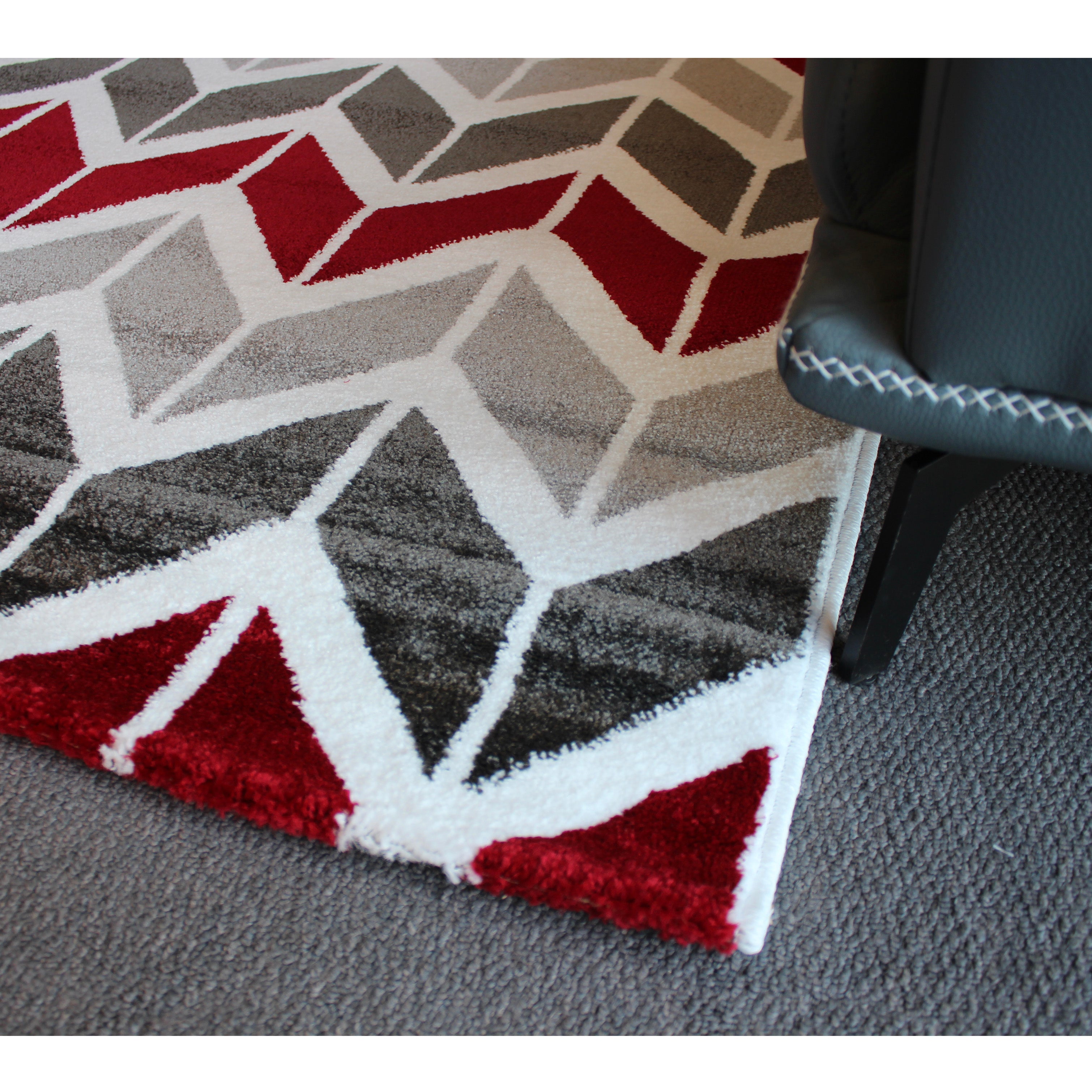 Jasmine FE421 Cream Red Modern Rug