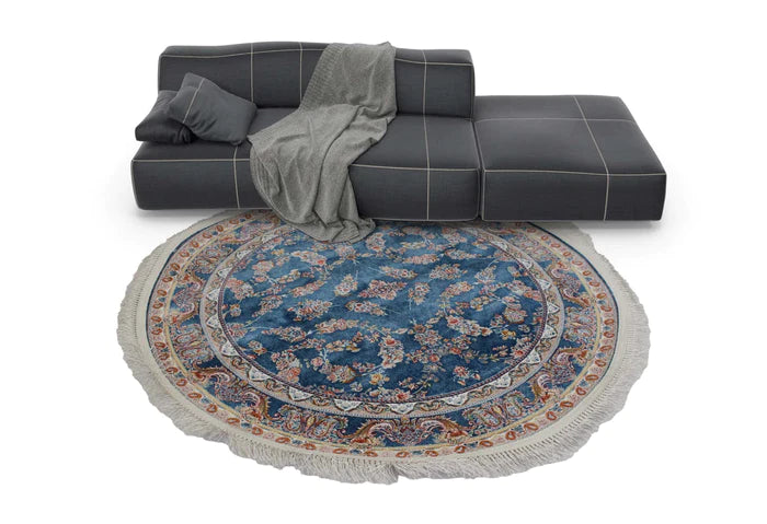 Zartosht 5333 Marin Blue Round Persian Traditional Rug