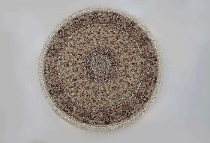 Zartosht 5858 Beige Round Persian Traditional Rug