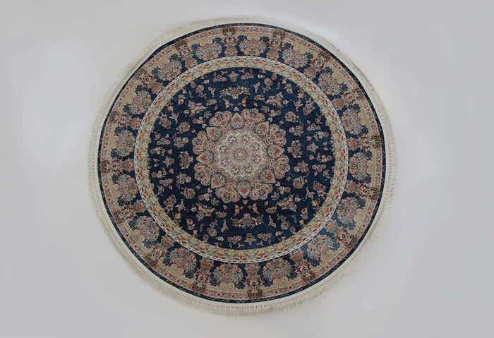 Zartosht 5858 Marin Blue Round Persian Traditional Rug