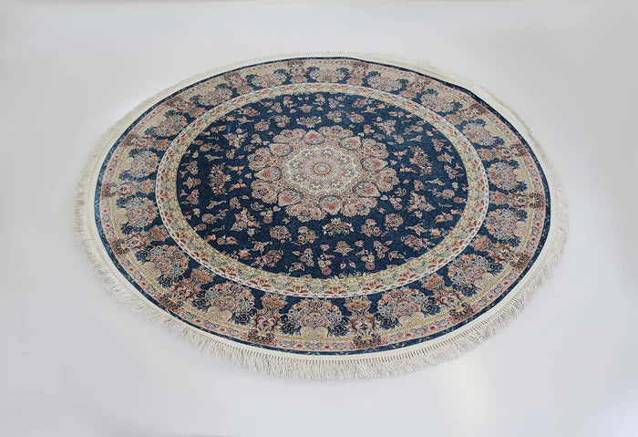 Zartosht 5858 Marin Blue Round Persian Traditional Rug