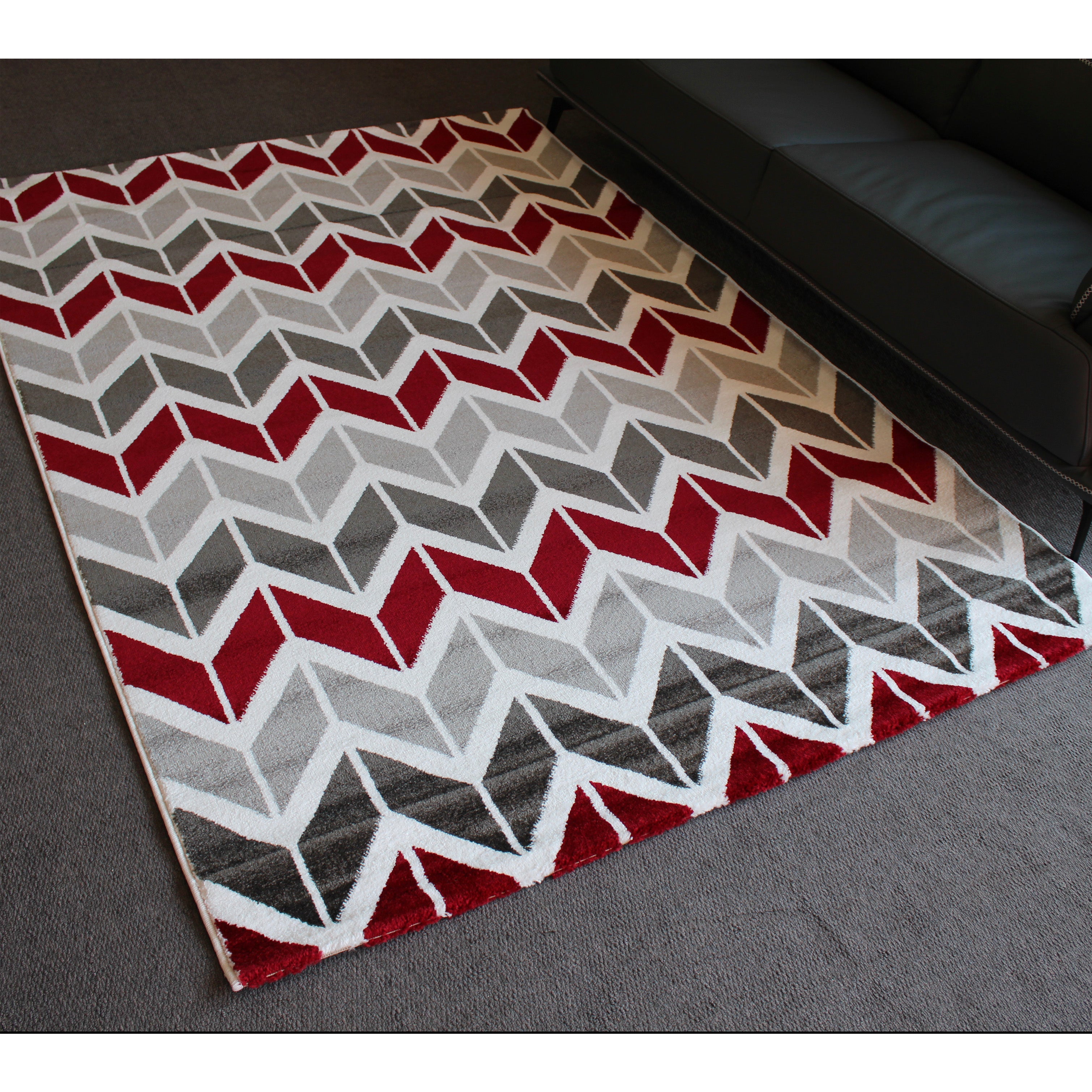 Jasmine FE421 Cream Red Modern Rug