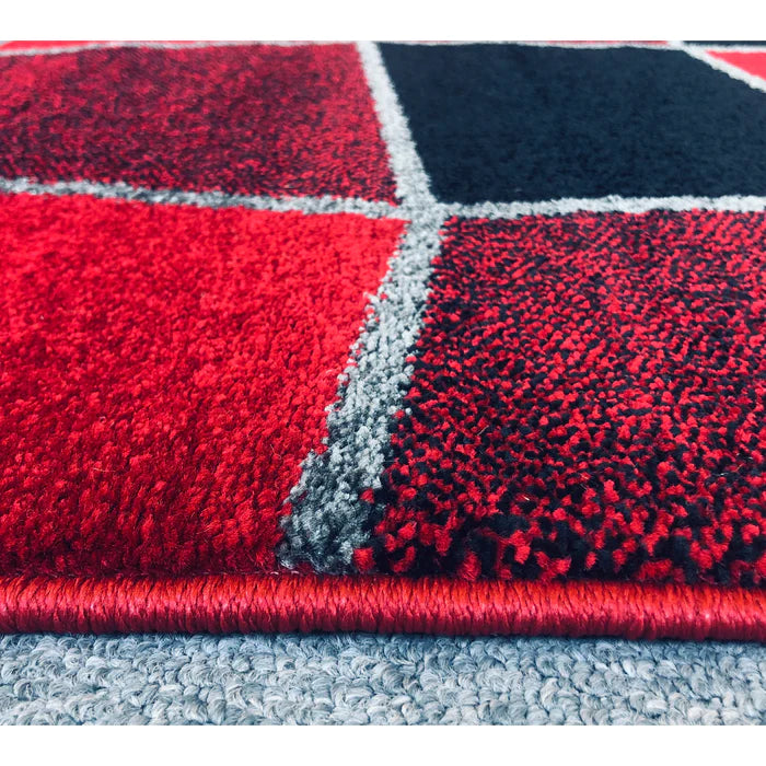 Feary G9128 Red Black Modern Rug