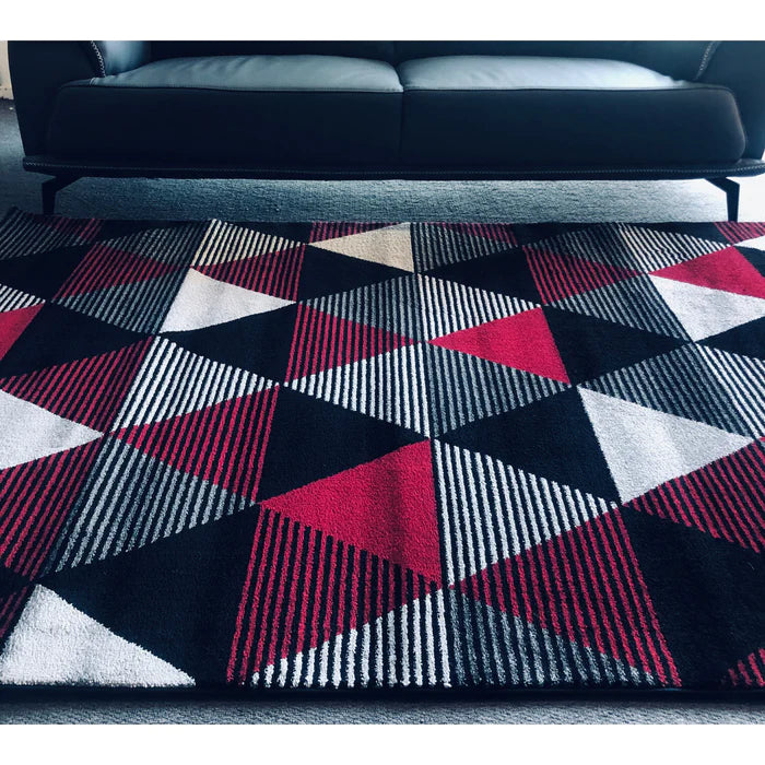 Feary FE424Fe424 Black Red Modern Rug