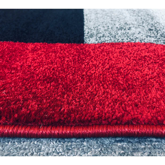 Feary Fe423 Red Black Modern Rug