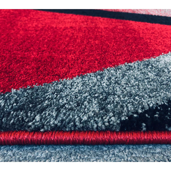 Feary G9144 Red Dark Grey Modern Rug