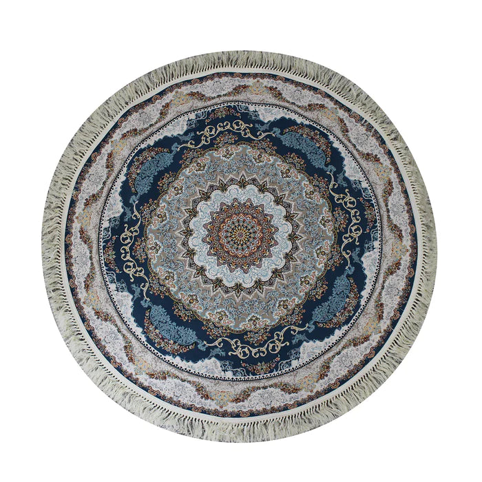 Zartosht 5511 Dark Blue Round Persian Traditional Rug