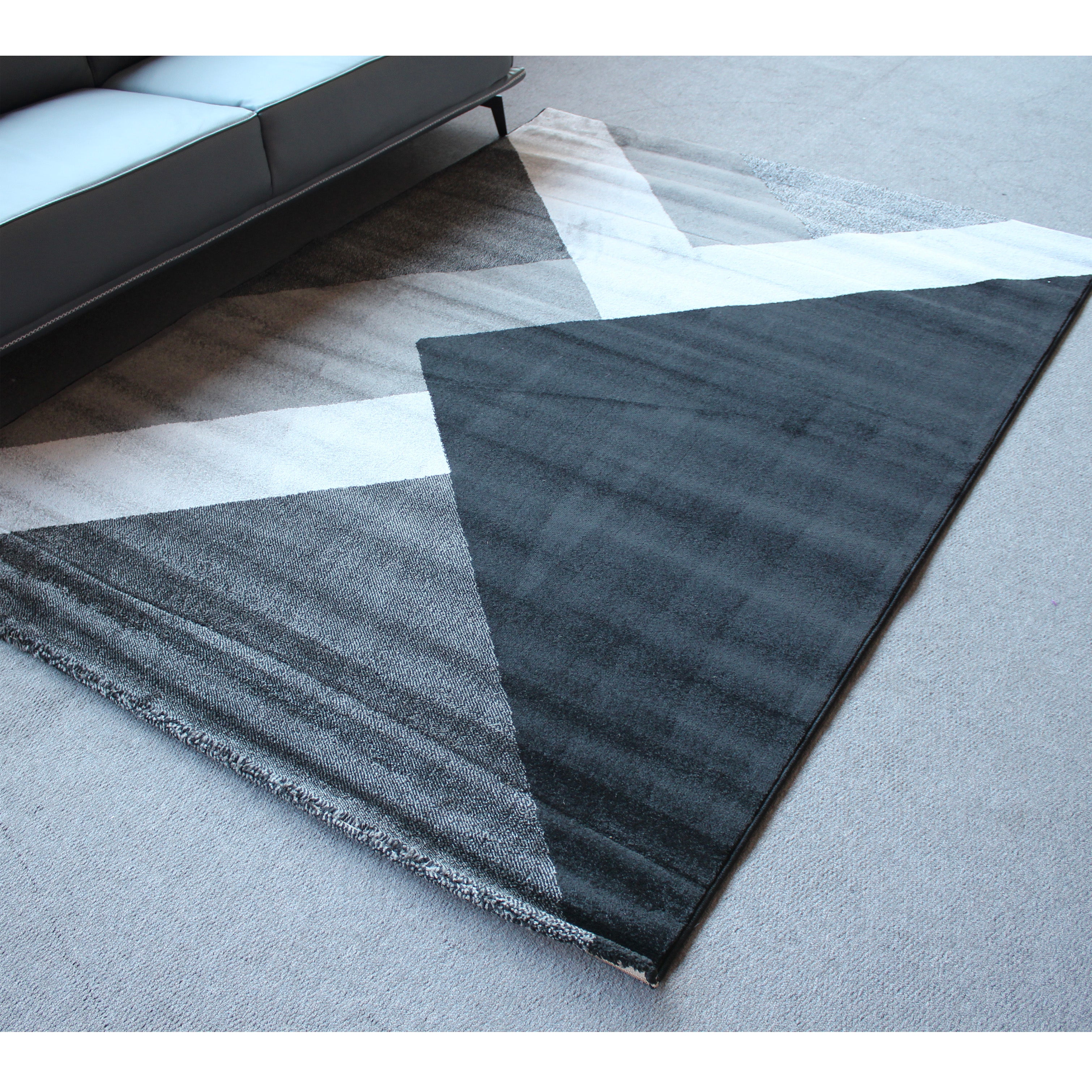 Jasmine Fe394 Black Dark Grey Modern Rug